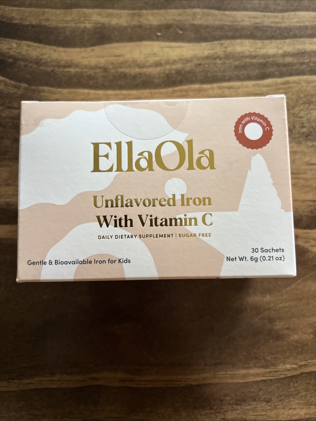 EllaOla Unflavored Iron With Vitamin C 30 Sachets NEW Sugar free For Kids
