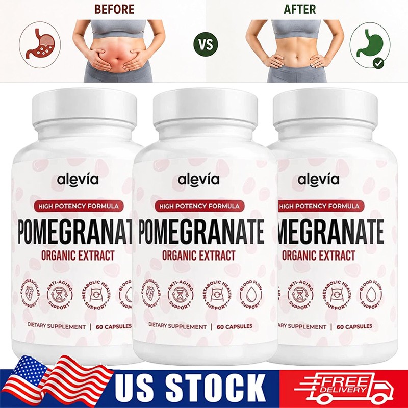 3X Alevia Pomegranate Capsules 60ct Organic Extract Antioxidant US