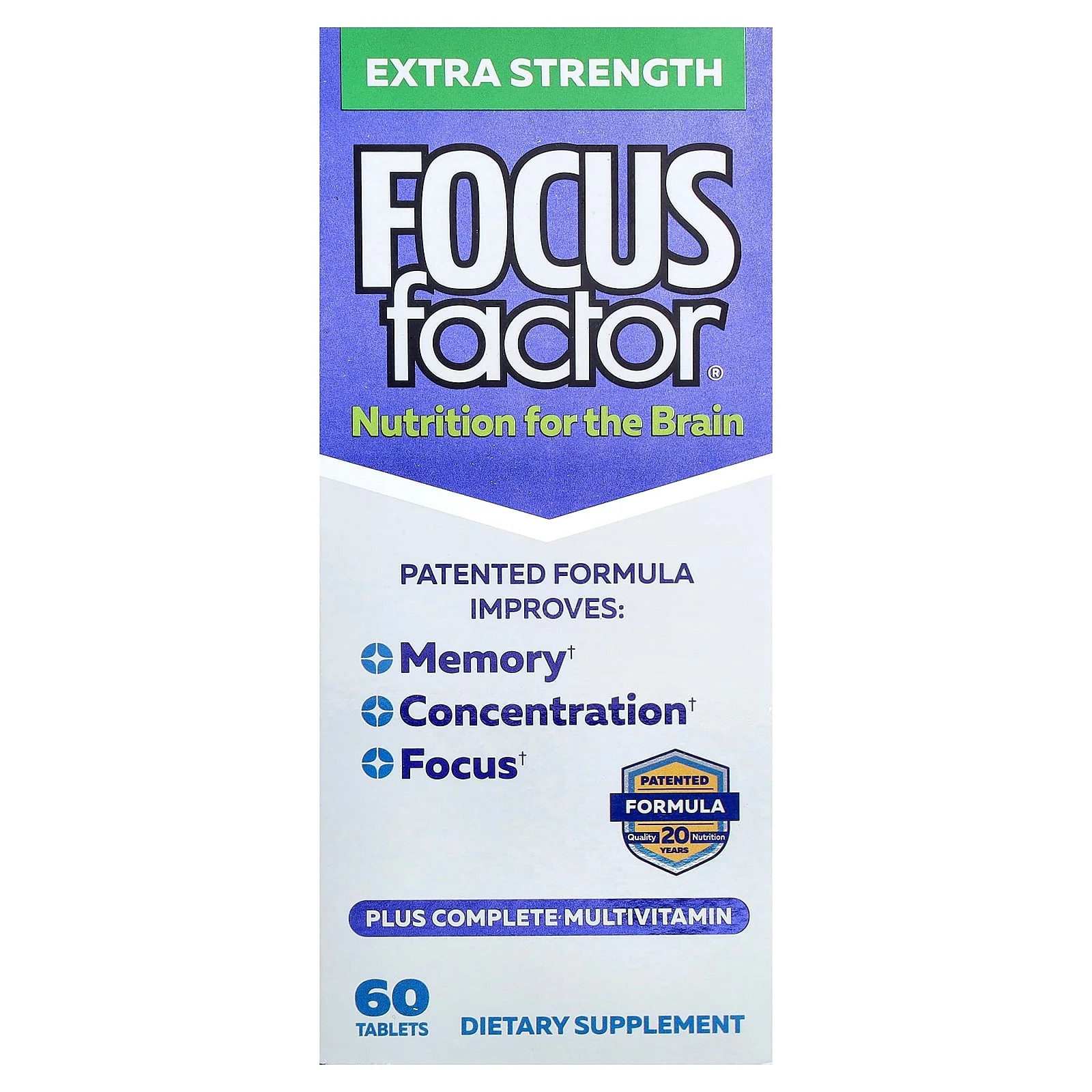 2 X Focus Factor, Nutrition For The Brain, 60 Tablets