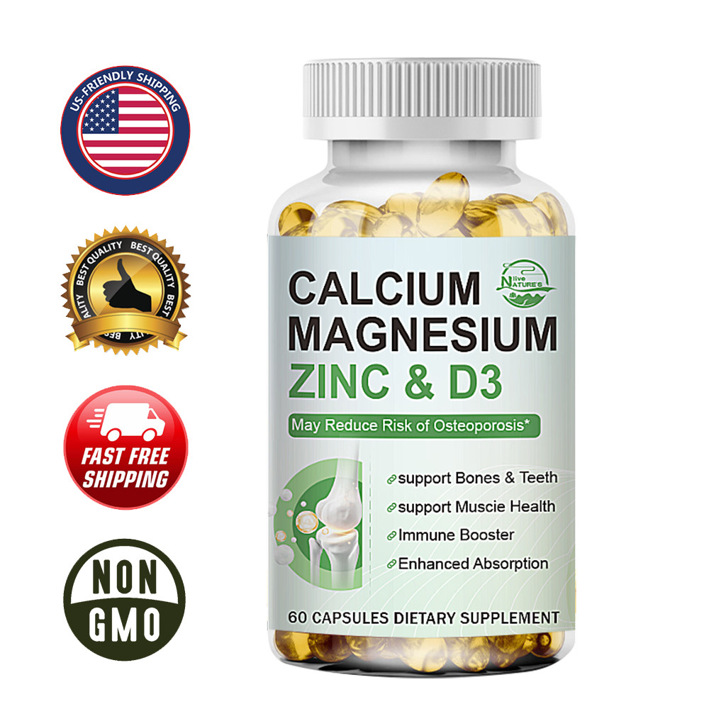 Calcium Magnesium Zinc with Vitamin D3 Strong For Bone Health Muscle Improvement