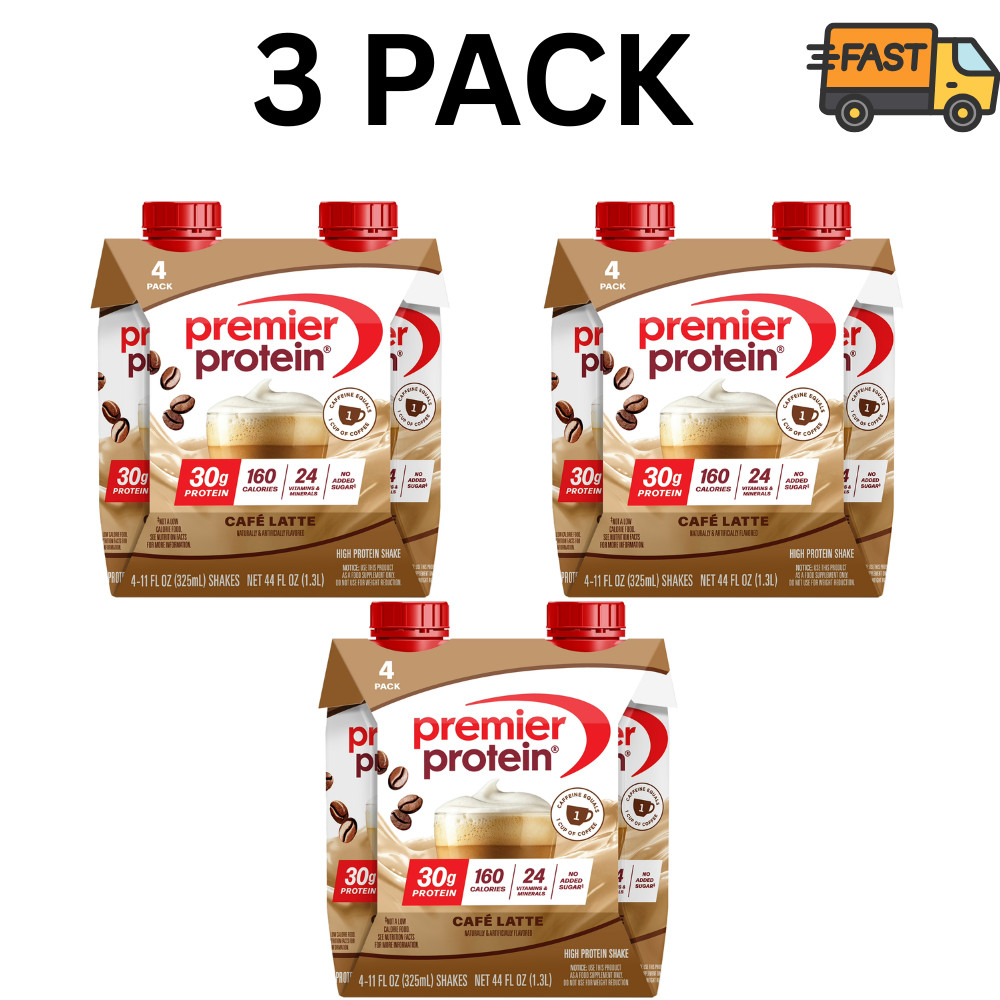 Premier Protein Shake Café Latte 30g Protein 11 fl oz 12 Ct Bottles