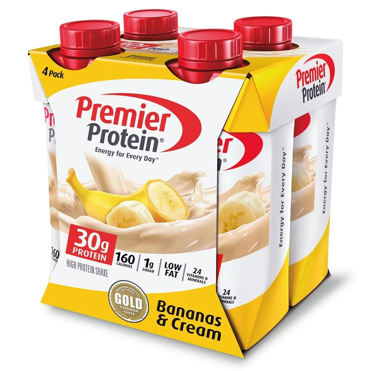 Premier Protein Shake, Bananas & Cream, 30g Protein, 11 Fl Oz, 4 Ct..
