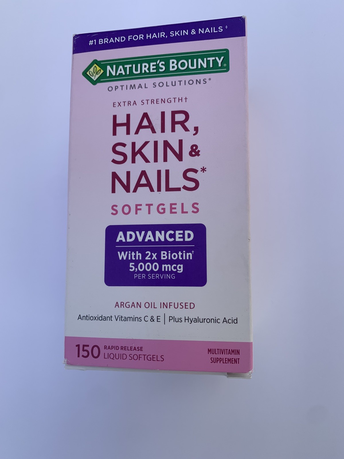 Hair, Skin & Nails Rapid Release 150 Softgels, with 2 x Biotin Argan & Collagen