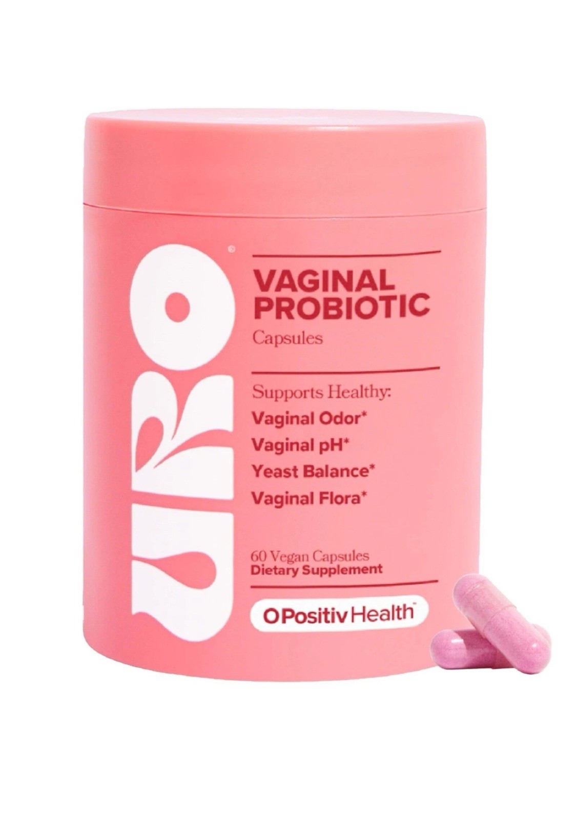 O Positiv URO pH Balance Vaginal Probiotics, 60 Capsules