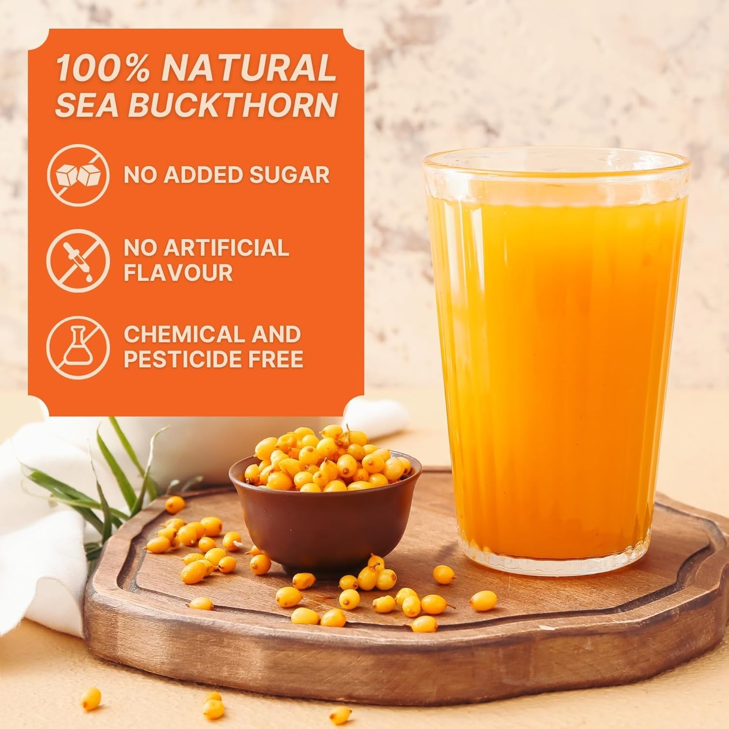 Nutrabud Himalayan Sea Buckthorn Berry Juice – 500 ml Vitamin C, Omega 3 6 7 9
