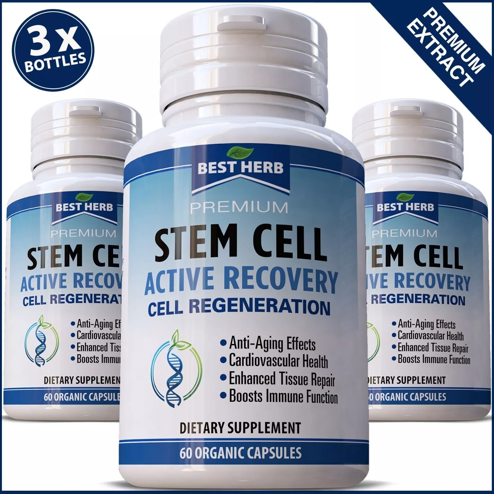Stem Cell Supplement 180 Pills Healthy Habits Plant Based Age Defying Support