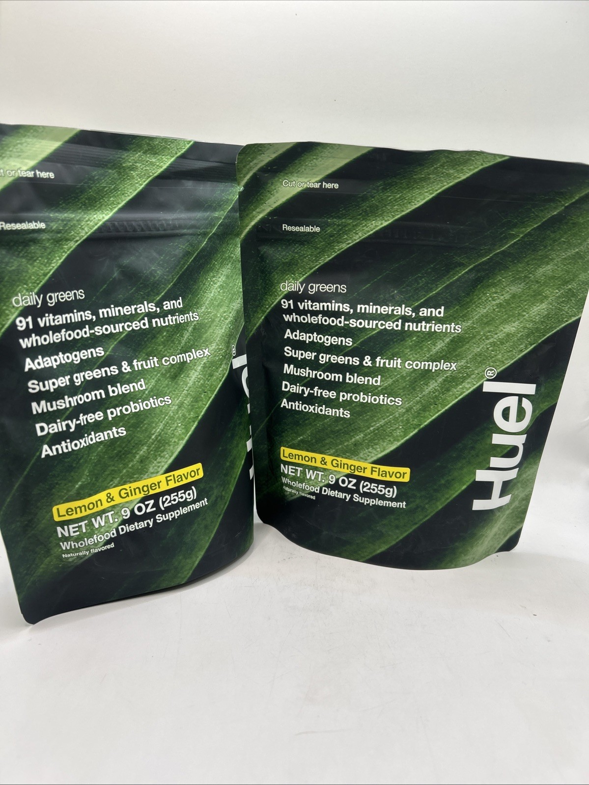 2x Huel Daily Greens Lemon & Ginger Flavor 9oz. 30 Servings Per Bag 9/26