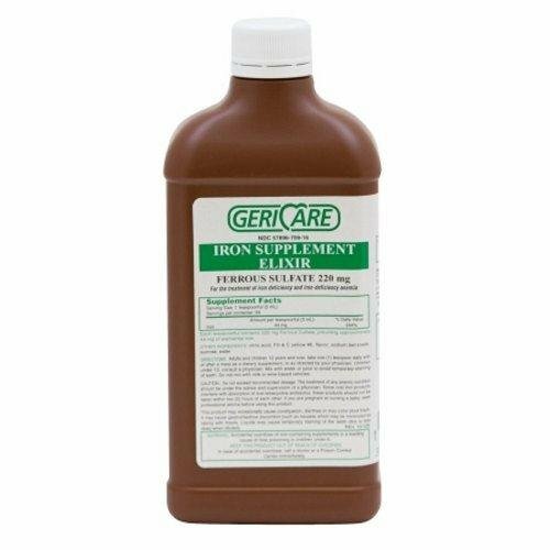 Gericare Ferrous Sulfate 220mg Iron Supplement Iron Defiency Liquid Gentle 16oz