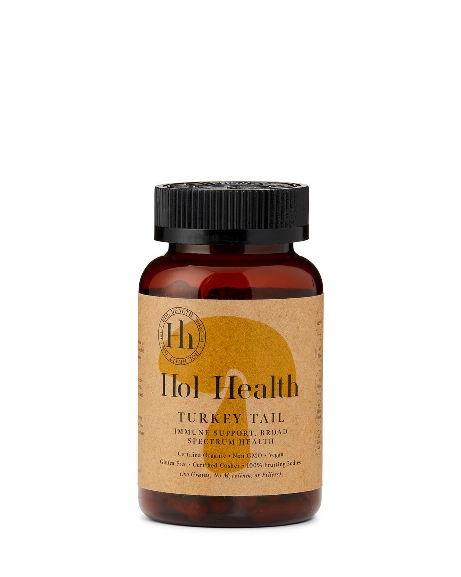 Hol Health Turkey Tail Pure Extract 100% Fruiting Bodies Vegan No Fillers