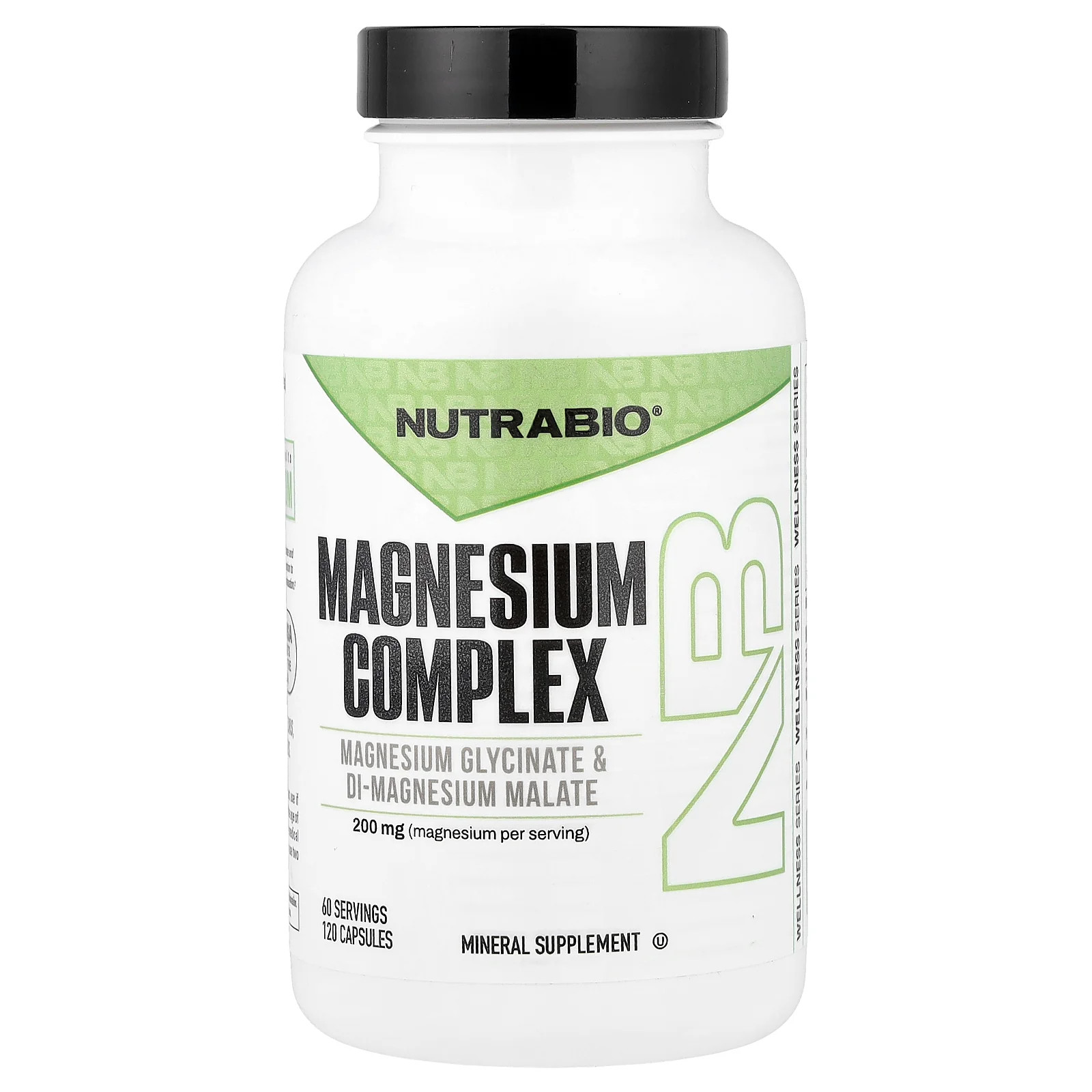2 X NutraBio, Magnesium Complex, 120 Capsules (100 mg per Capsule)