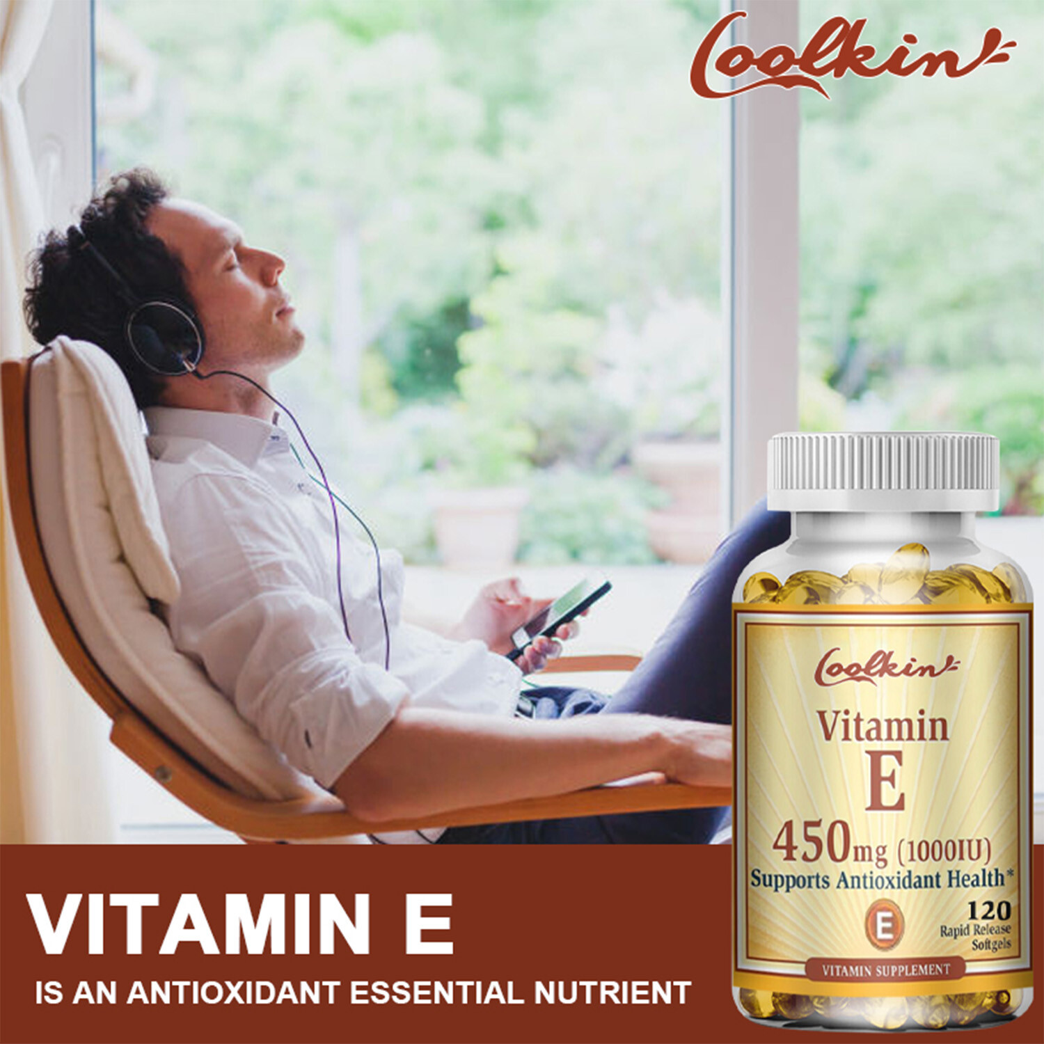 Vitamin E 1000 IU 450mg Capsules – Supports Skin Health, Anti-Aging, Antioxidant