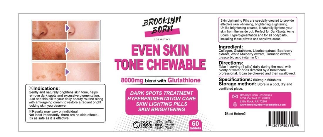 Glutathione Skin Lightening 8000mg Dark Spots & Acne Scar Remover with Anti-Agin
