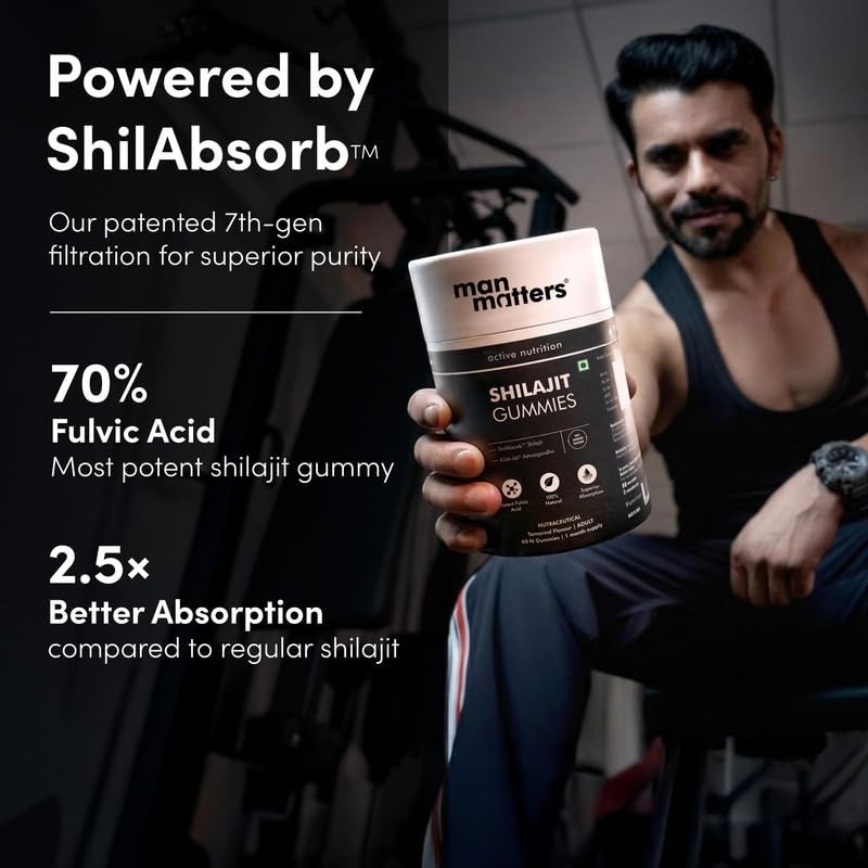 Man Matters Performance Pure Himalayan Shilajit 60 Gummies Boost Stamina