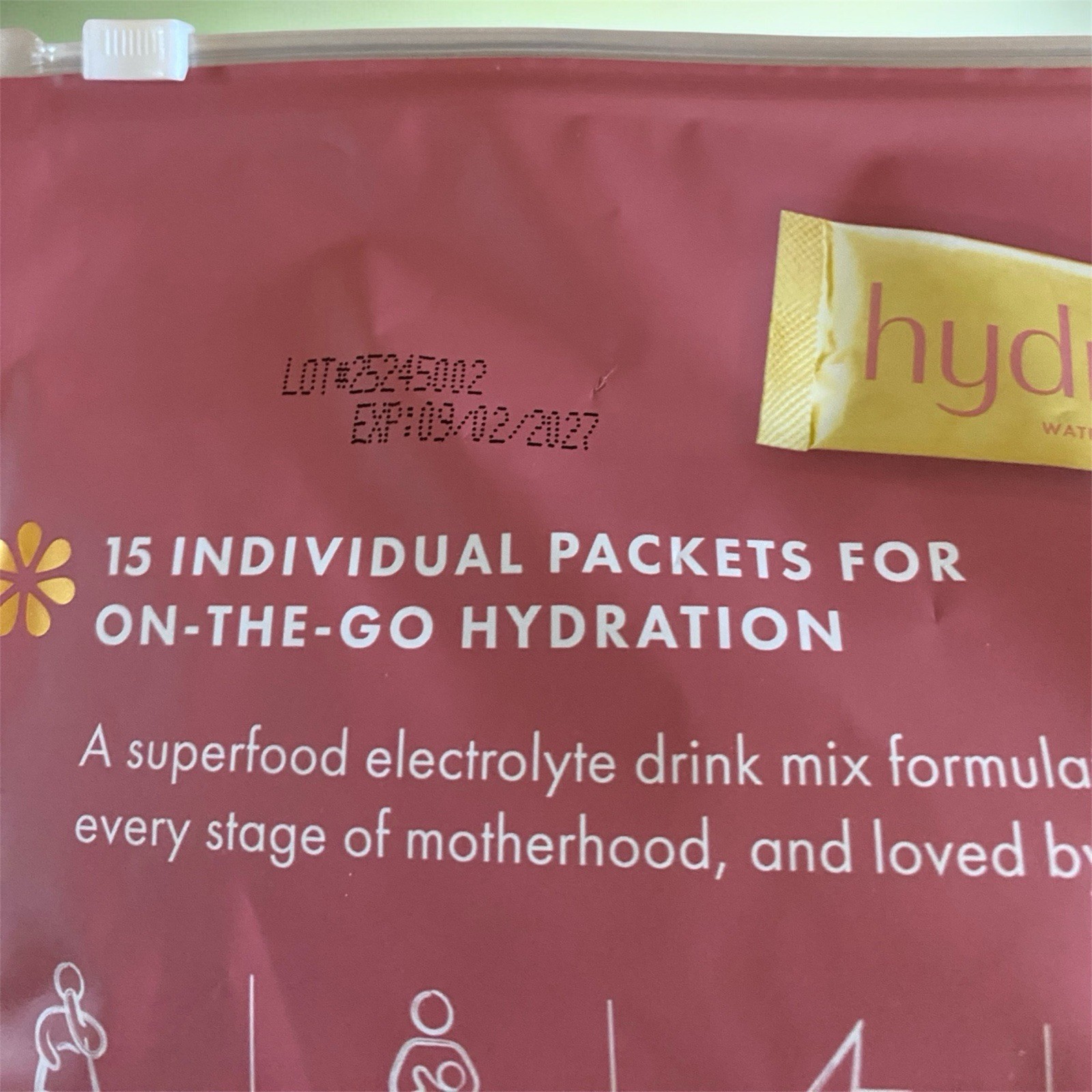Bobbie Hydro Mom Hydration Drink Mix New Sealed Watermelon Yuzu