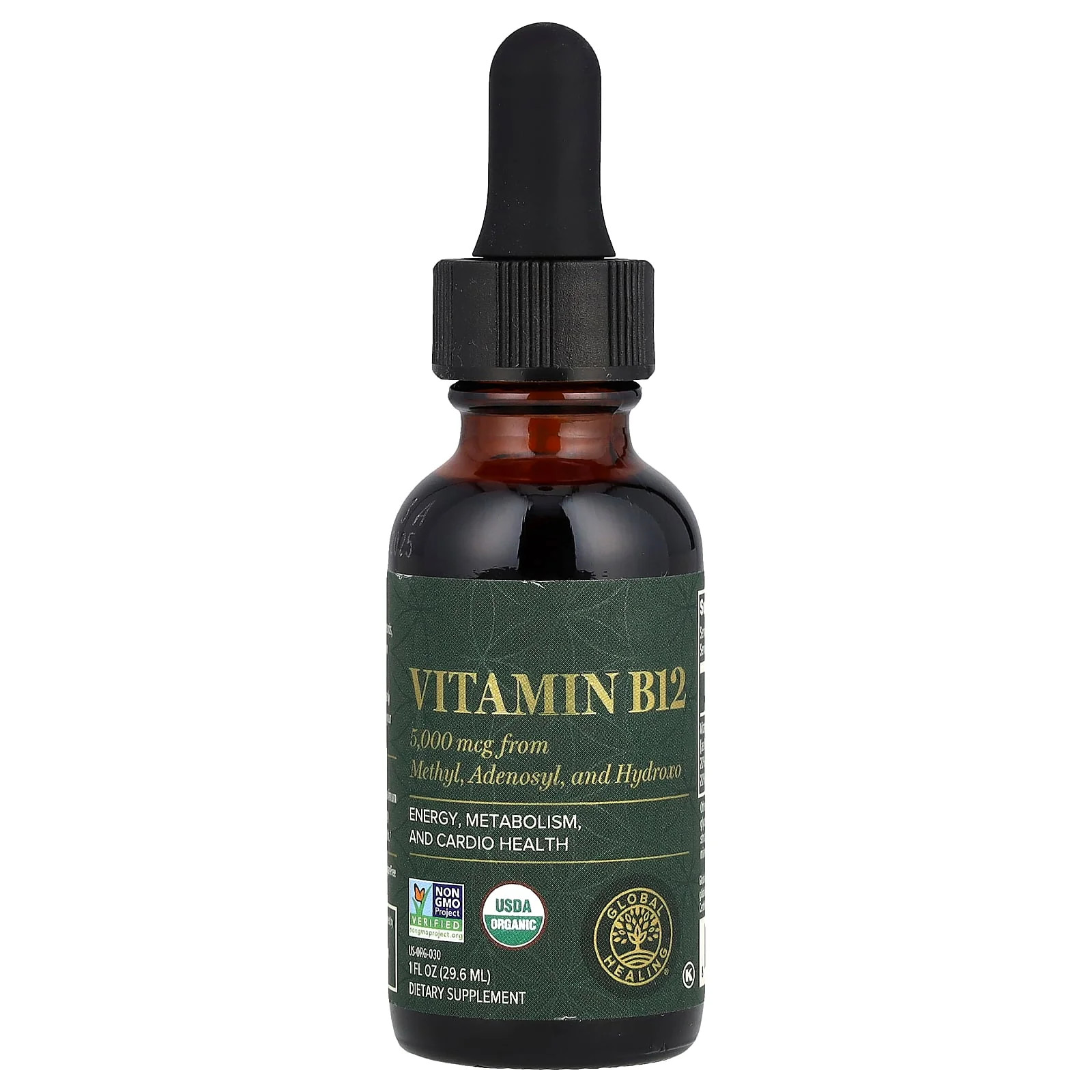 2 X Global Healing, Vitamin B12, 5,000 mcg, 1 fl oz (29.6 ml)
