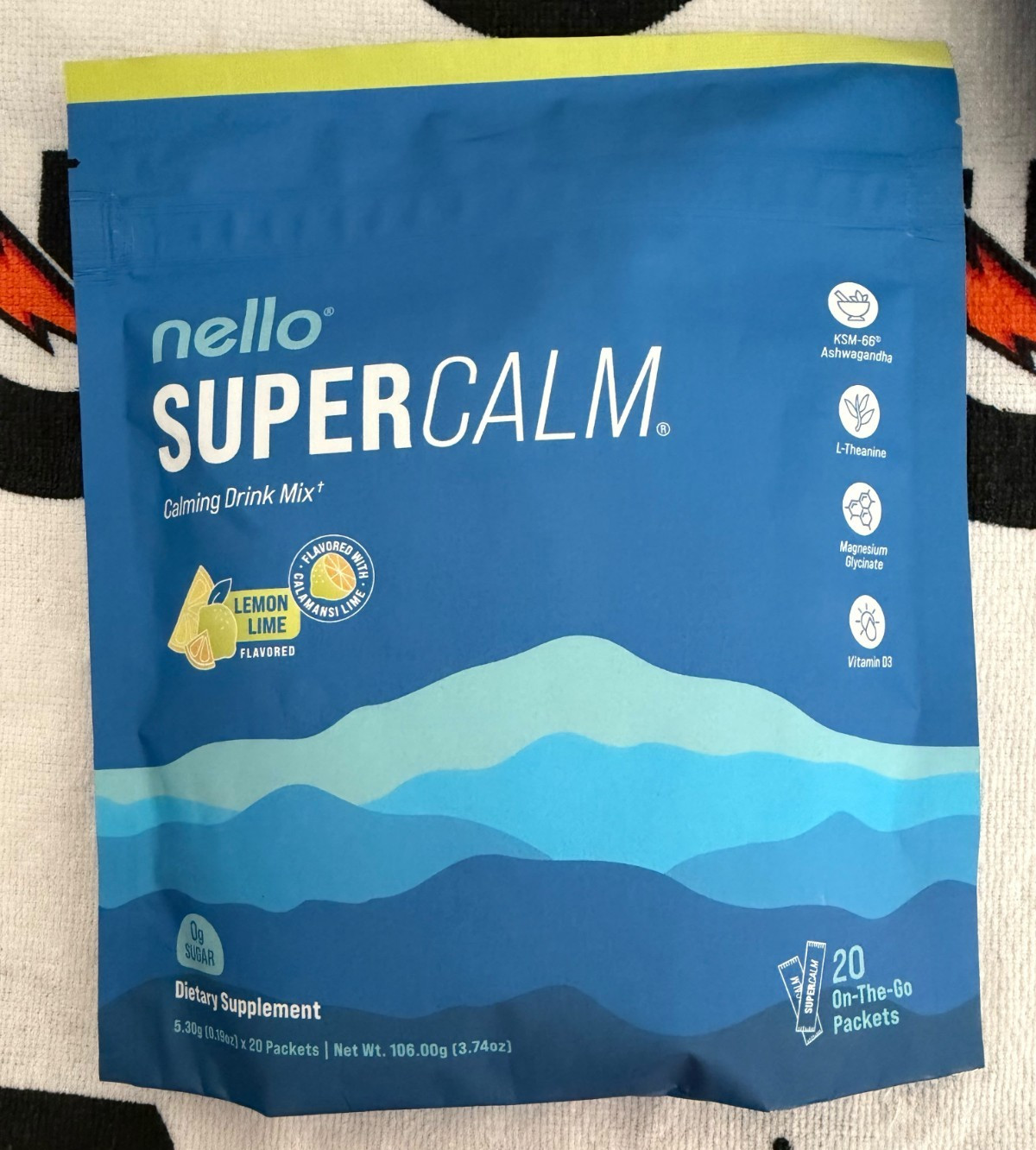 nello SuperCalm Calming Drink Mix Powder Lemon Lime 0g Sugar 20 Packets