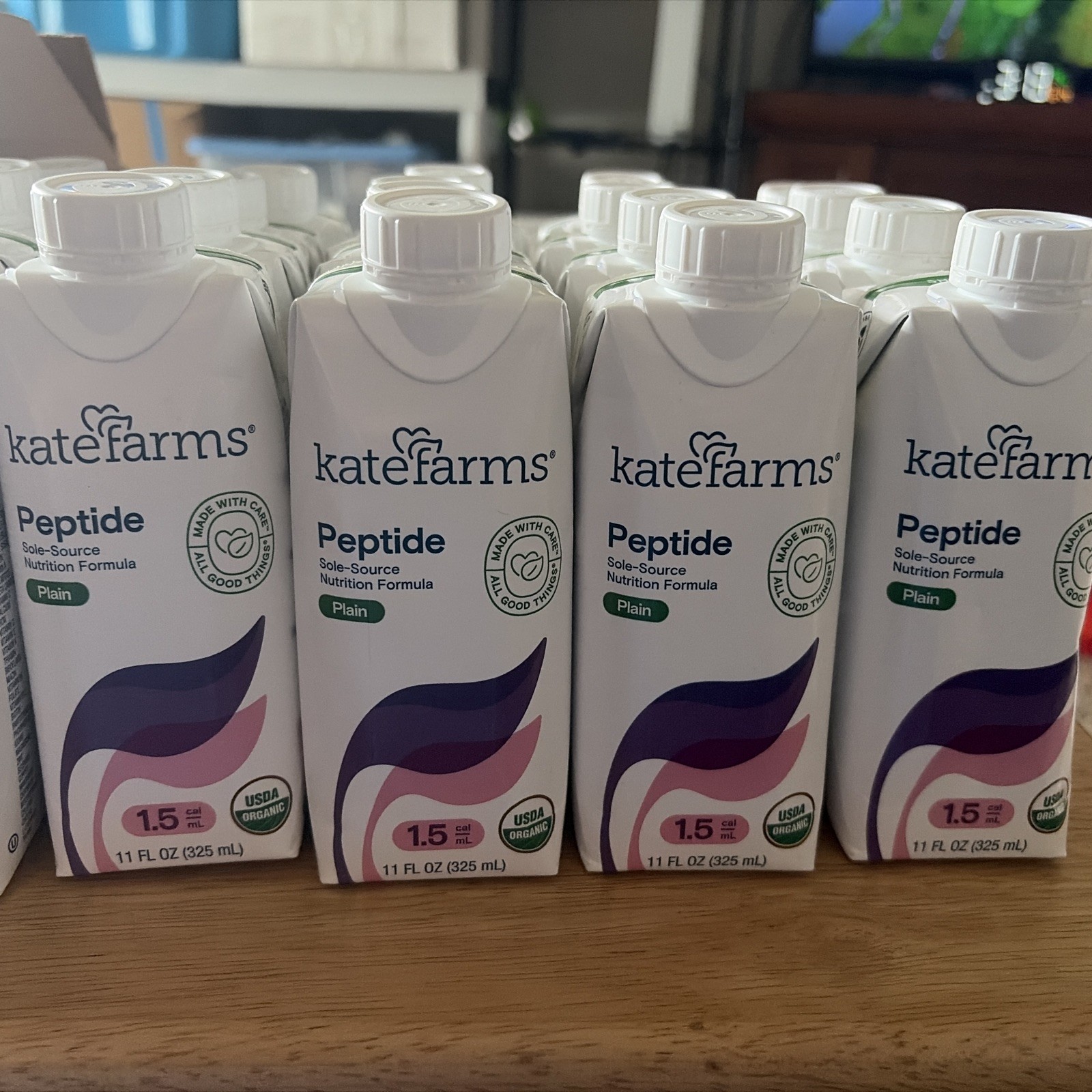 KATE FARMS Peptide 1.5 Plain Formula 25 Cartons 11 oz each Exp Oct 2026