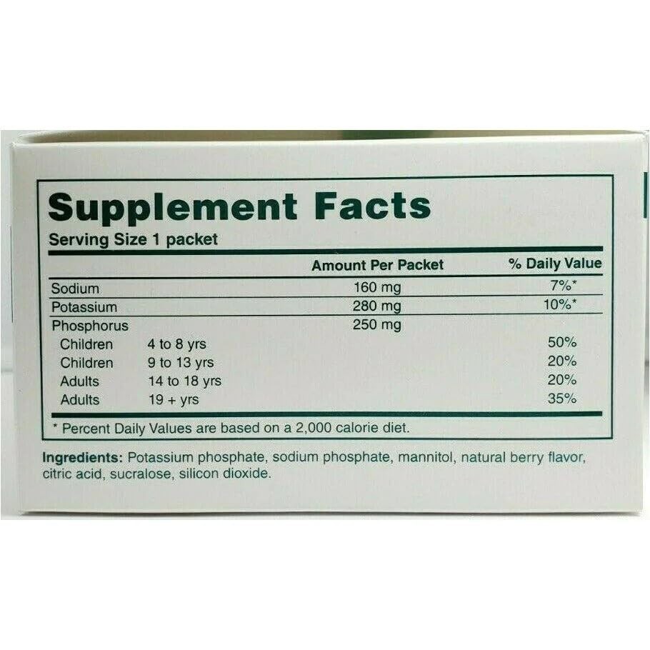 Cypress Pharmaceutical Phos Nak Fruit Flavored Powder Packets 100ct