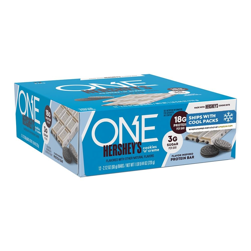 ONE Protein Bars, Hershey’s Cookies ‘n’ Creme, Gluten Free with 18g Protein and