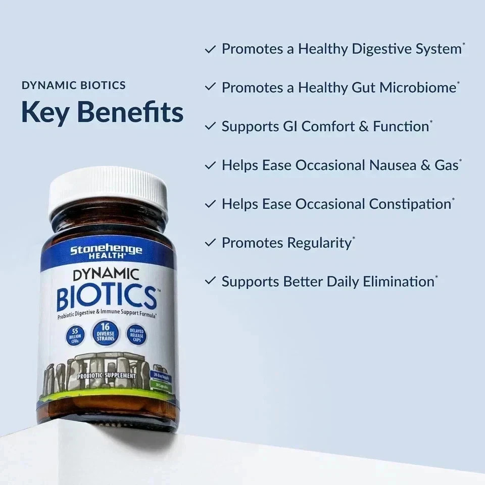 3 pack Dynamic BIOTICS Stonehenge Probiotic Immune, Digestive, IBS & Gut Support
