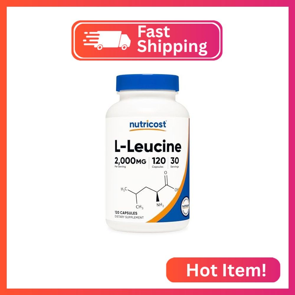 Nutricost L-Leucine 2,000mg, 120 Vegetarian Capsules, Non-GMO, Gluten Free, 30 S