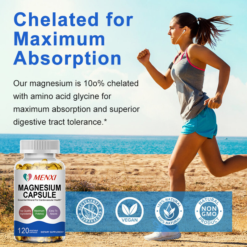 Magnesium Capsules Complex Glycinate Citrate Malate Oxide For Unisex 120Capsules
