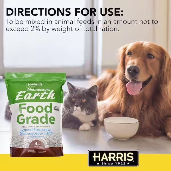 Harris 4 lbs. Diatomaceous Earth Food Grade 100% (4-Pack) use in animal feeds,