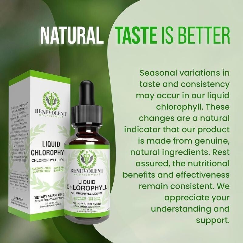 NEW Benevolent Nourishment Liquid Chlorophyll Herbal Supplement 2 oz