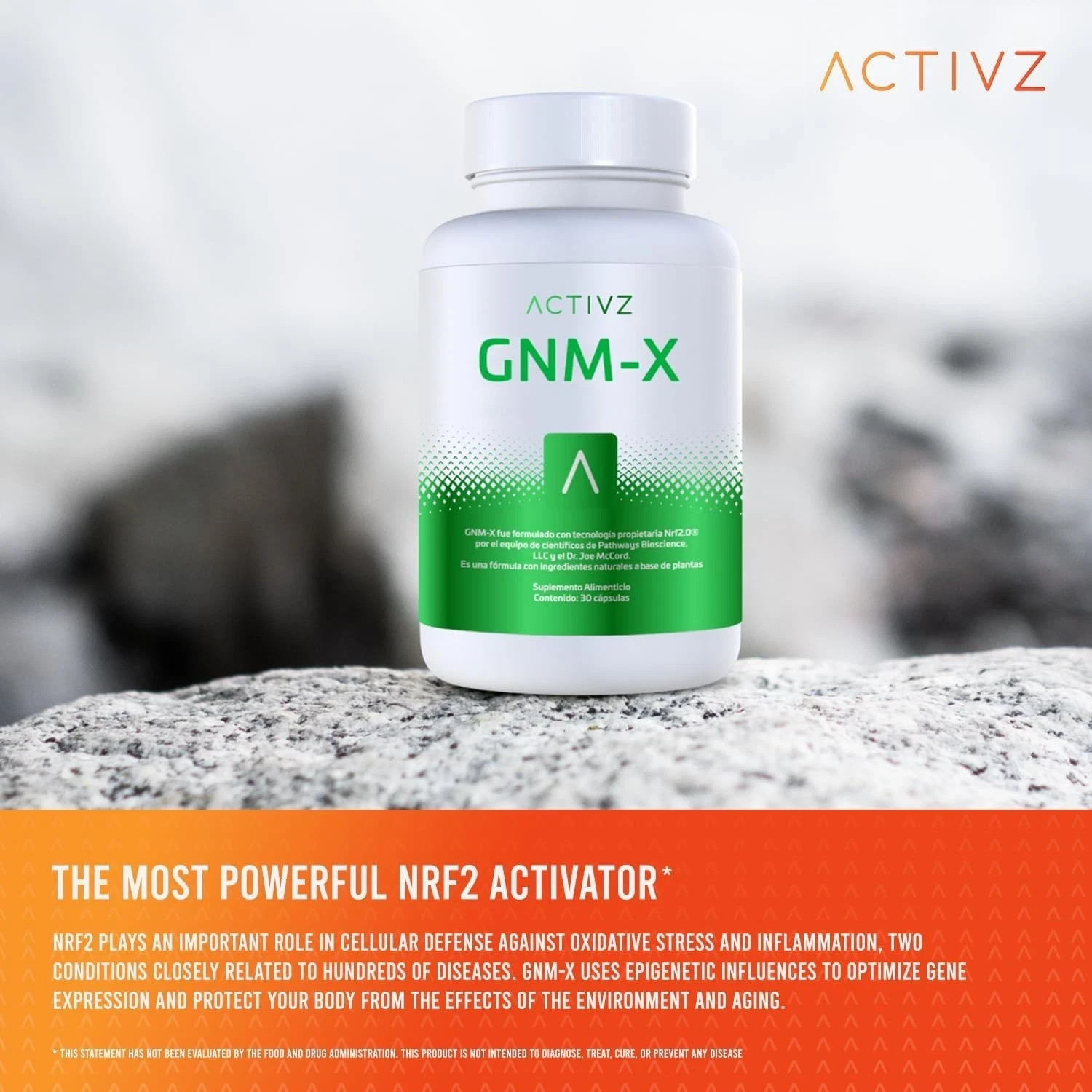 NEW ACTIVZ GNM-X Nrf2 Activator for Genetic Cellular Defense 30 Cap NEW LOGO