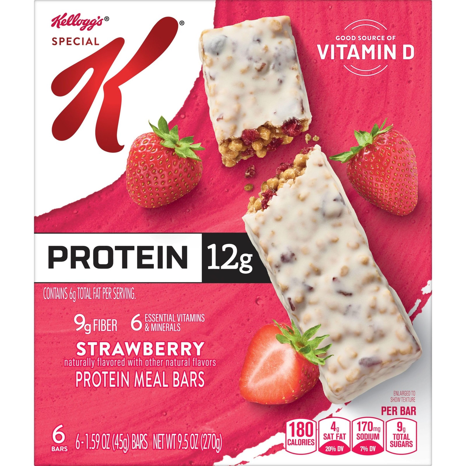 Kellogg’s Special K Strawberry Protein Meal Bars 6 Count 12G Protein Snack