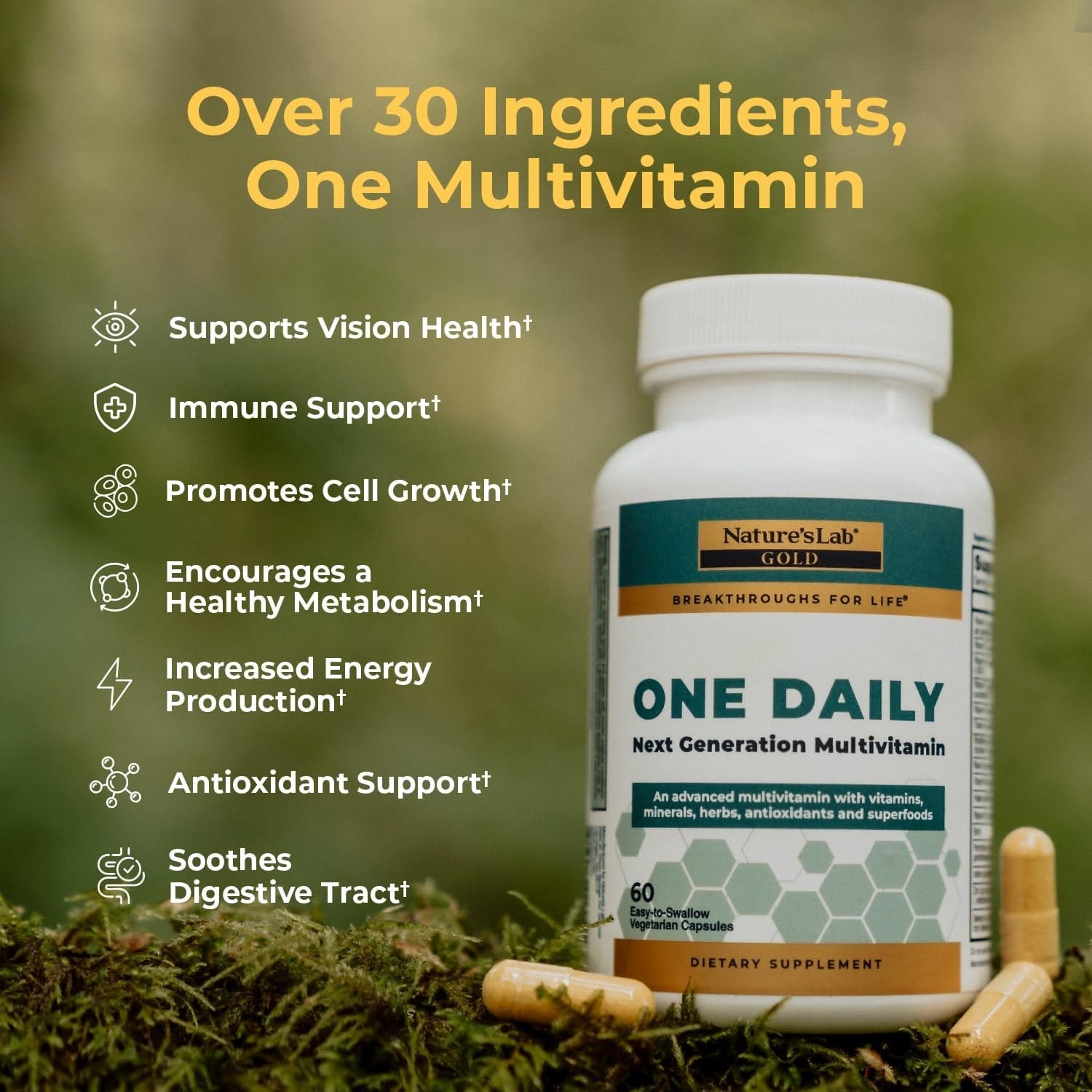 Nature’s Lab Gold One Daily Multivitamin – Contains 19 Essential Vitamins & Mine