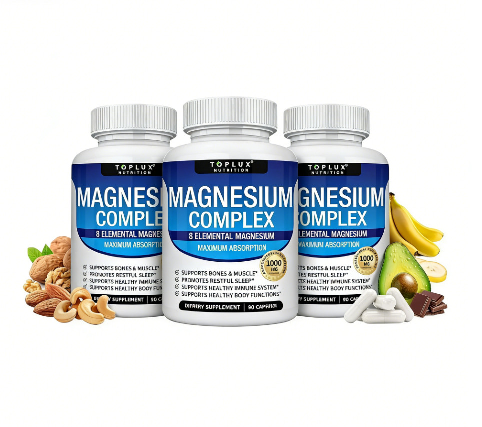 Advanced 1~2pack Magnesium 8 in 1 Complex 1000mg & Blood Sugar Blend Supplement
