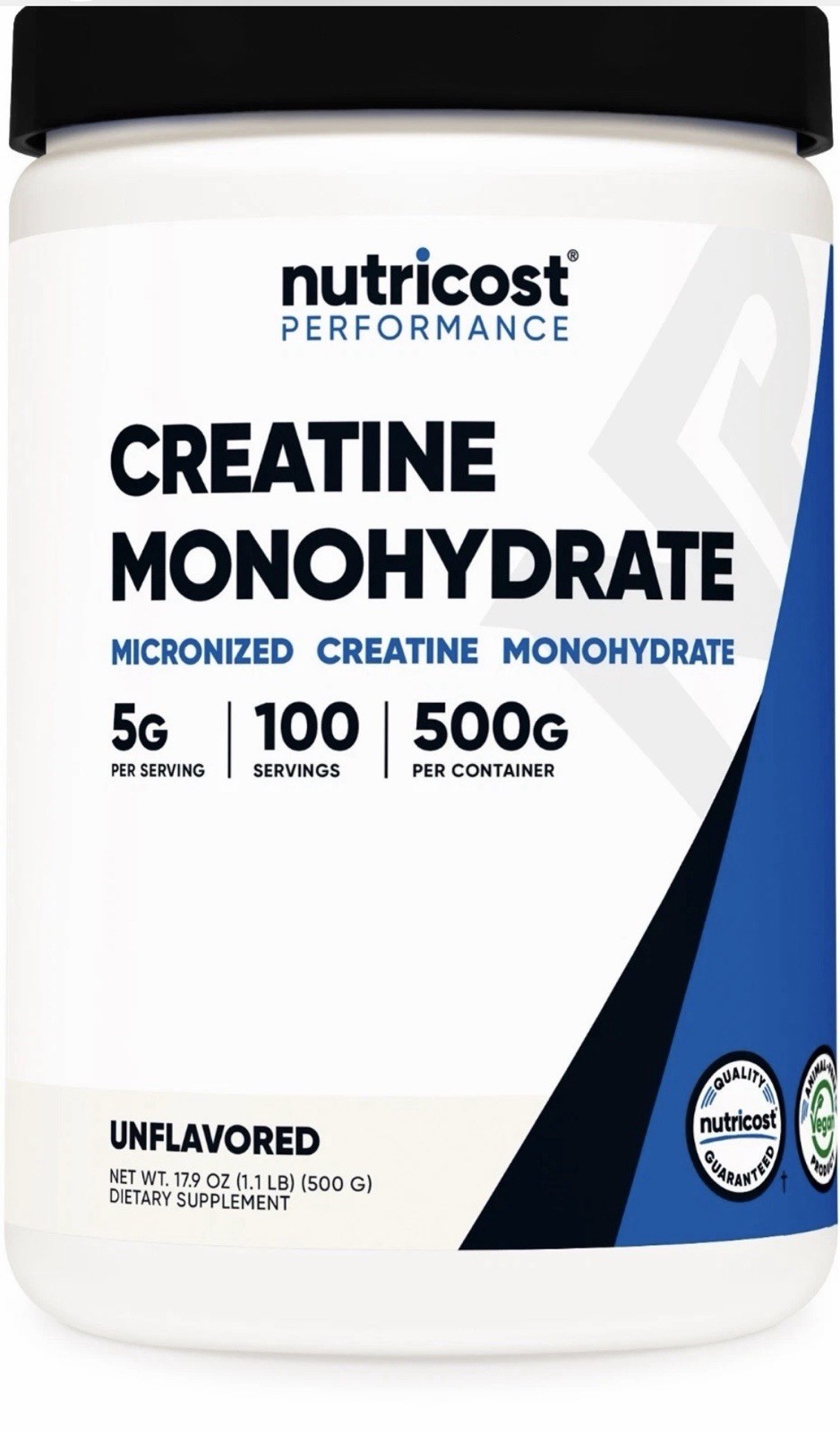 Nutricost Pure Creatine Monohydrate 500 Gram Powder EXP 10/28 FREE FAST SHIPPING