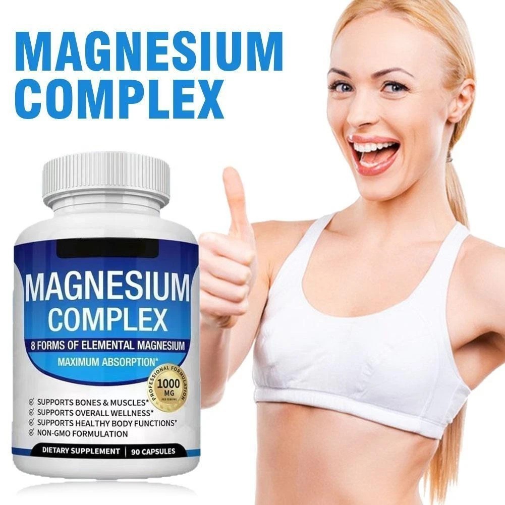 3X Toplux Nutrition Magnesium Complex 1000mg Supports 8 Elemental Magnesium
