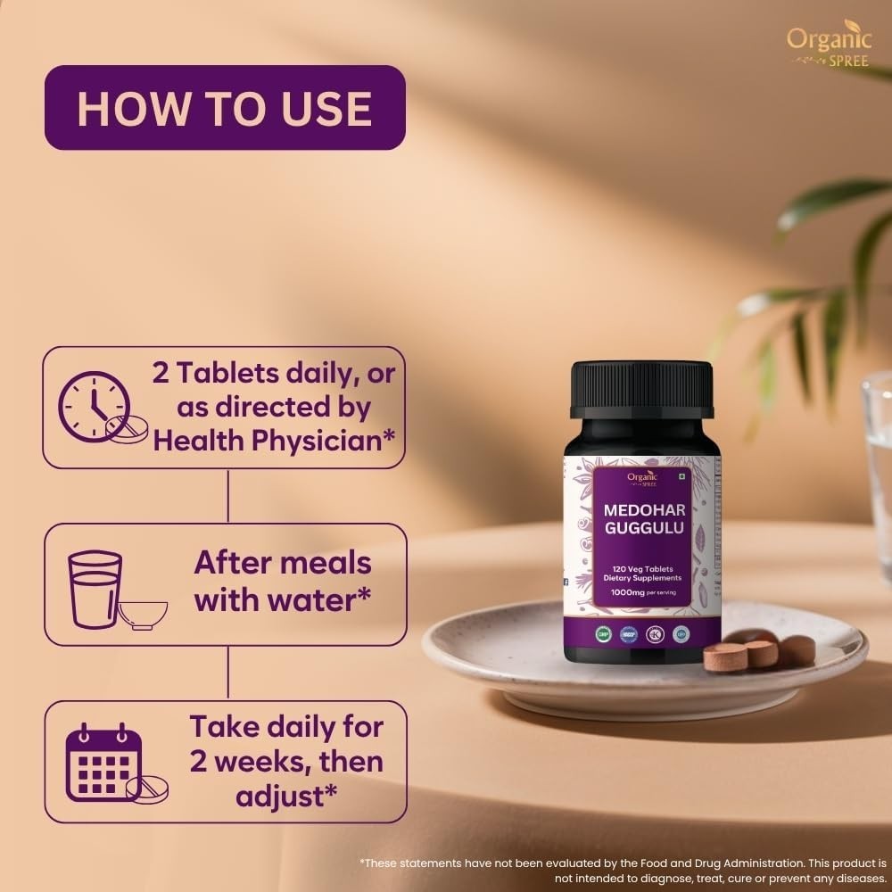 Medohar Guggulu Ayurvedic Immune Support Supplement with Ginger Haritaki & Amla
