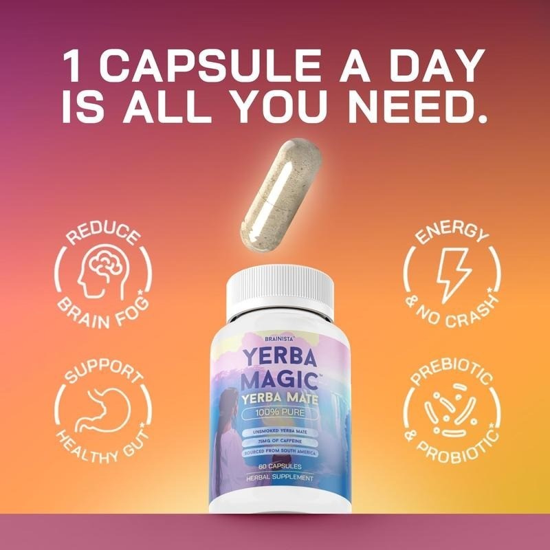 Yerba Magic Capsules – Pure Yerba Mate & 5-in-1 Superblend | Clean Natural Energ