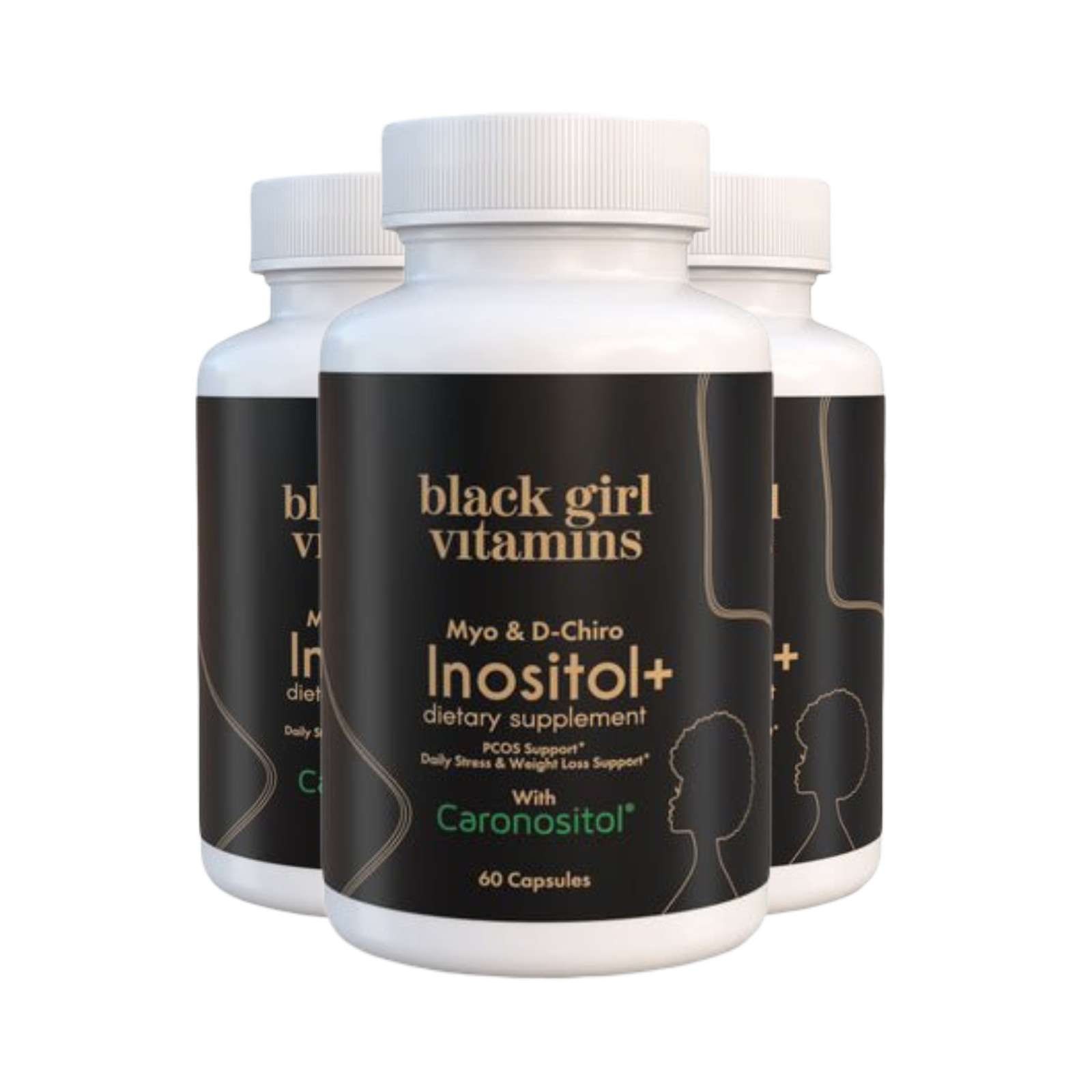 3-Pack Black Girl Vitamins Inositol – Weight Loss & Nutrition Support – 180 Caps