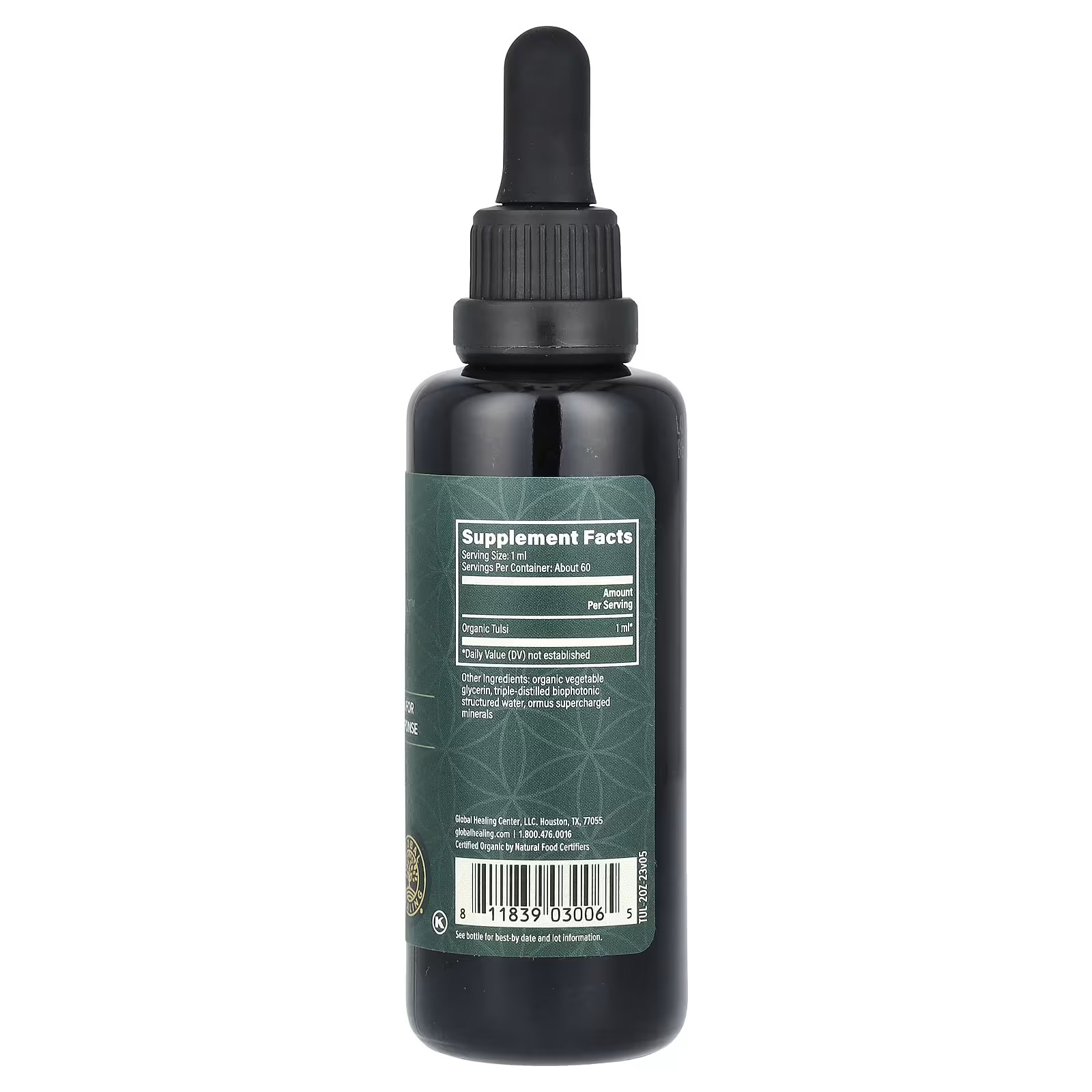 2 X Global Healing, Raw Herbal Extract, Tulsi, 2 fl oz (59.2 ml)