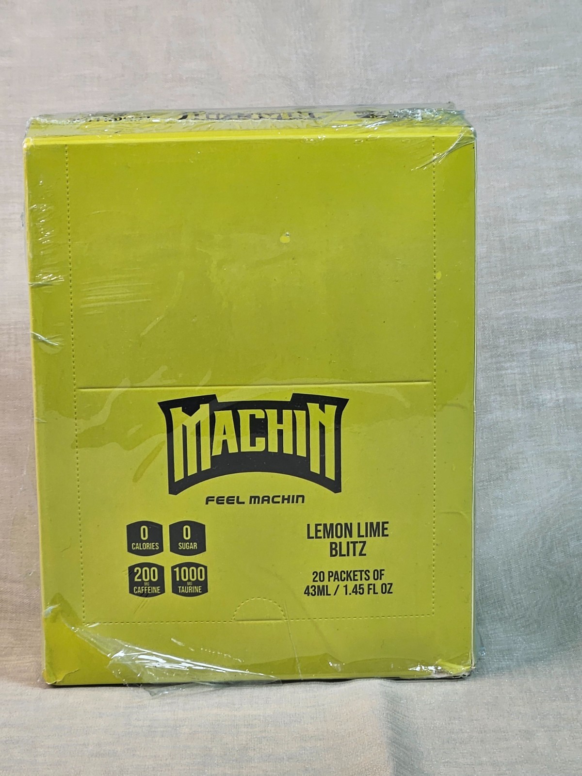 20 Pack Machin Ready-to-Drink Lemon Lime Blitz 200mg Energy Shot Pouches 1.45 oz