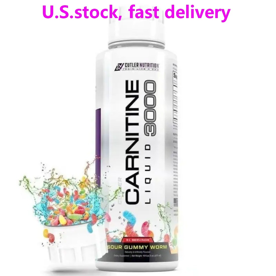 Cutler Nutrition Liquid L-Carnitine 3000mg Energy Boost Workout Recovery
