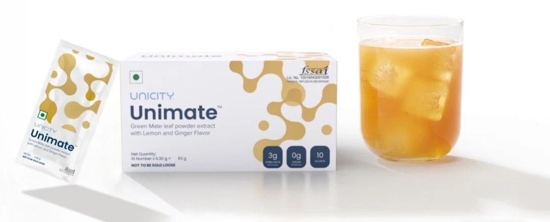 UNICITY Unimate Dietary Supplement Lemon Ginger Flavor Drink 30 Sachets p147