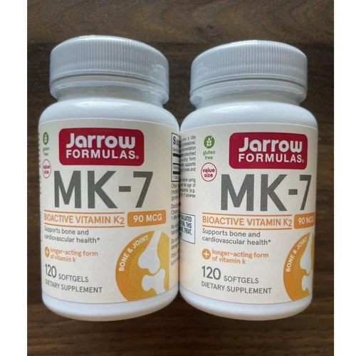 Jarrow Formulas MK-7 Vitamin K2 90mcg 120 Softgels Bone & Cardio Exp 2027