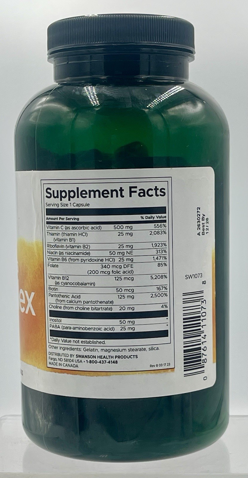 Swanson Super Stress B-Complex 240 Caps Energy Heart Nervous System EXP 12/26