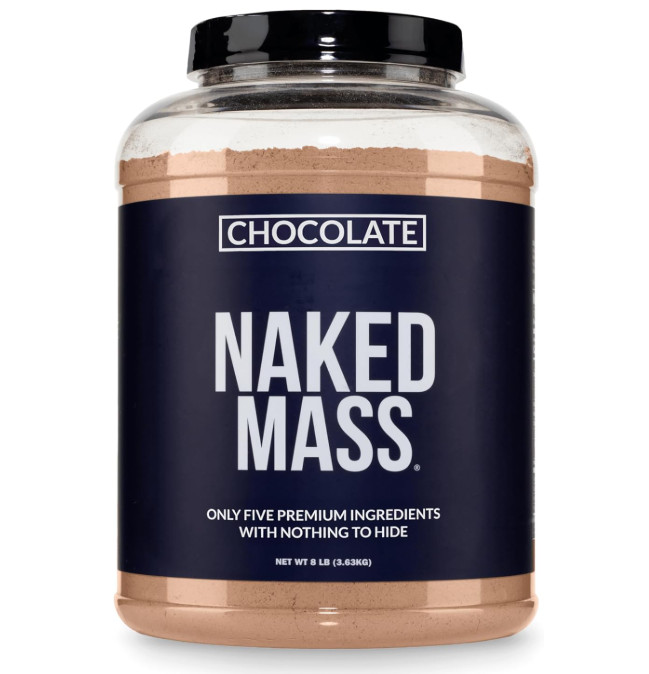 NAKED Chocolate Mass Gainer Protein Powder, 8 lb, 1,360 Calories