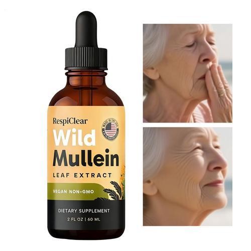 RESPICLEAR All-Organic Mullein Drops With Ginger & Lemon For Lung Cleanse And…