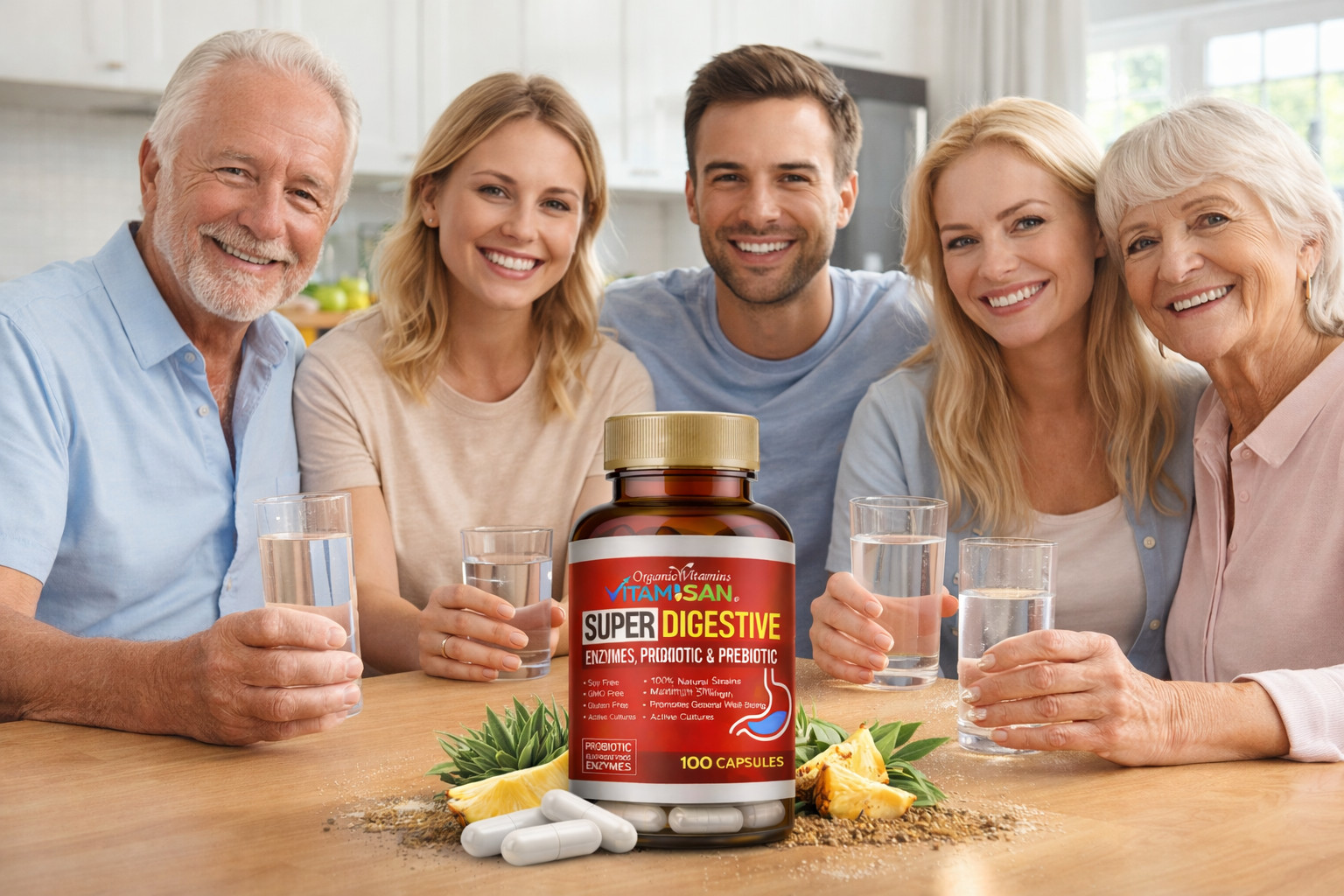 Enhanced Super Digestive Enzymes 100 Caps probiotic & prebiotic
