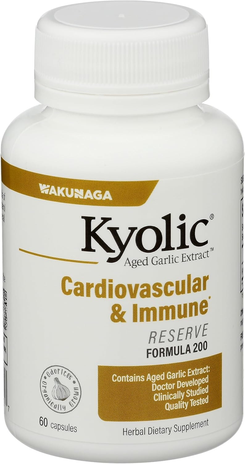 Suplemento cardiovascular de reserva de extracto de ajo envejecido, 120 cápsulas