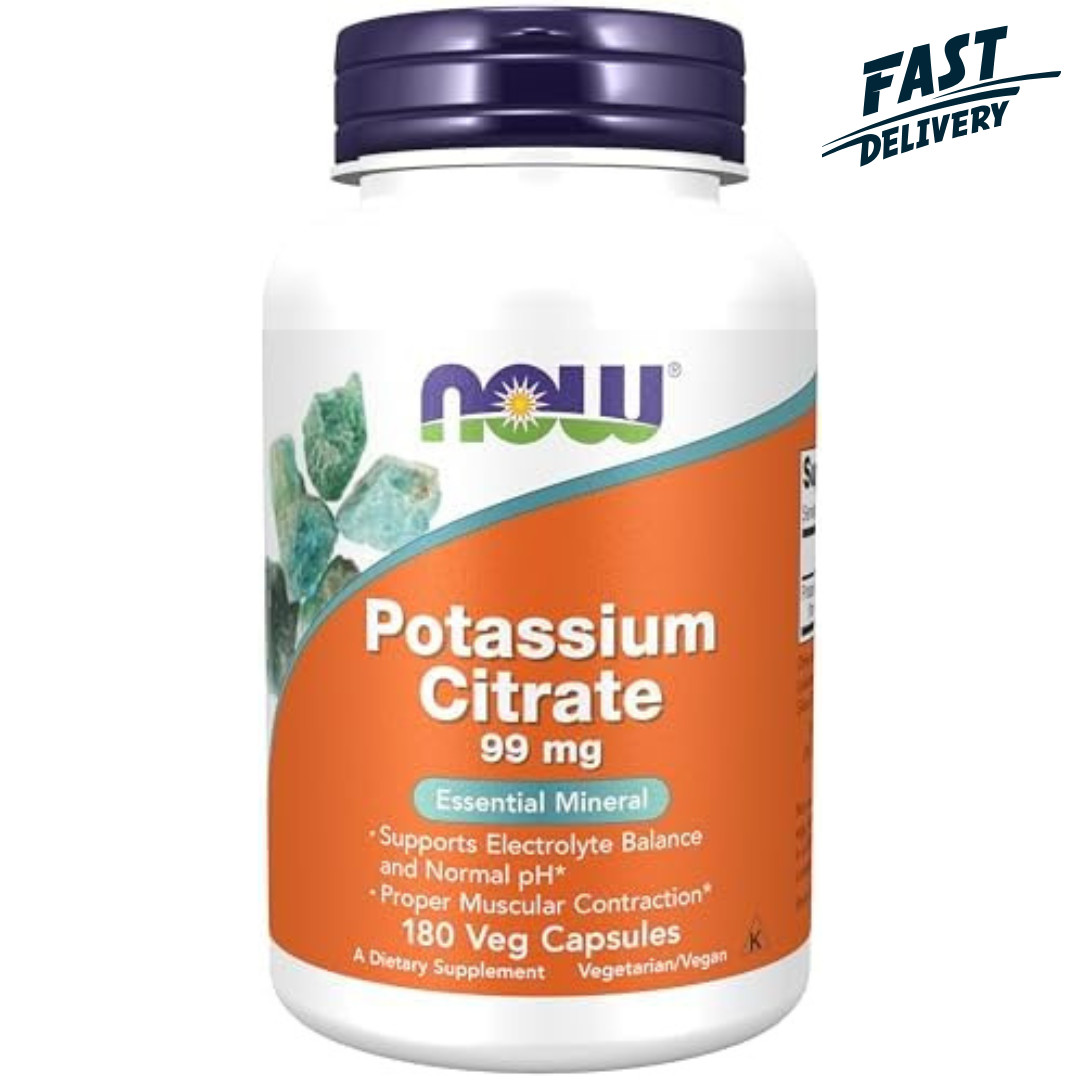 NOW Foods Supplements, Potassium Citrate 99 mg, 180 veg Capsules
