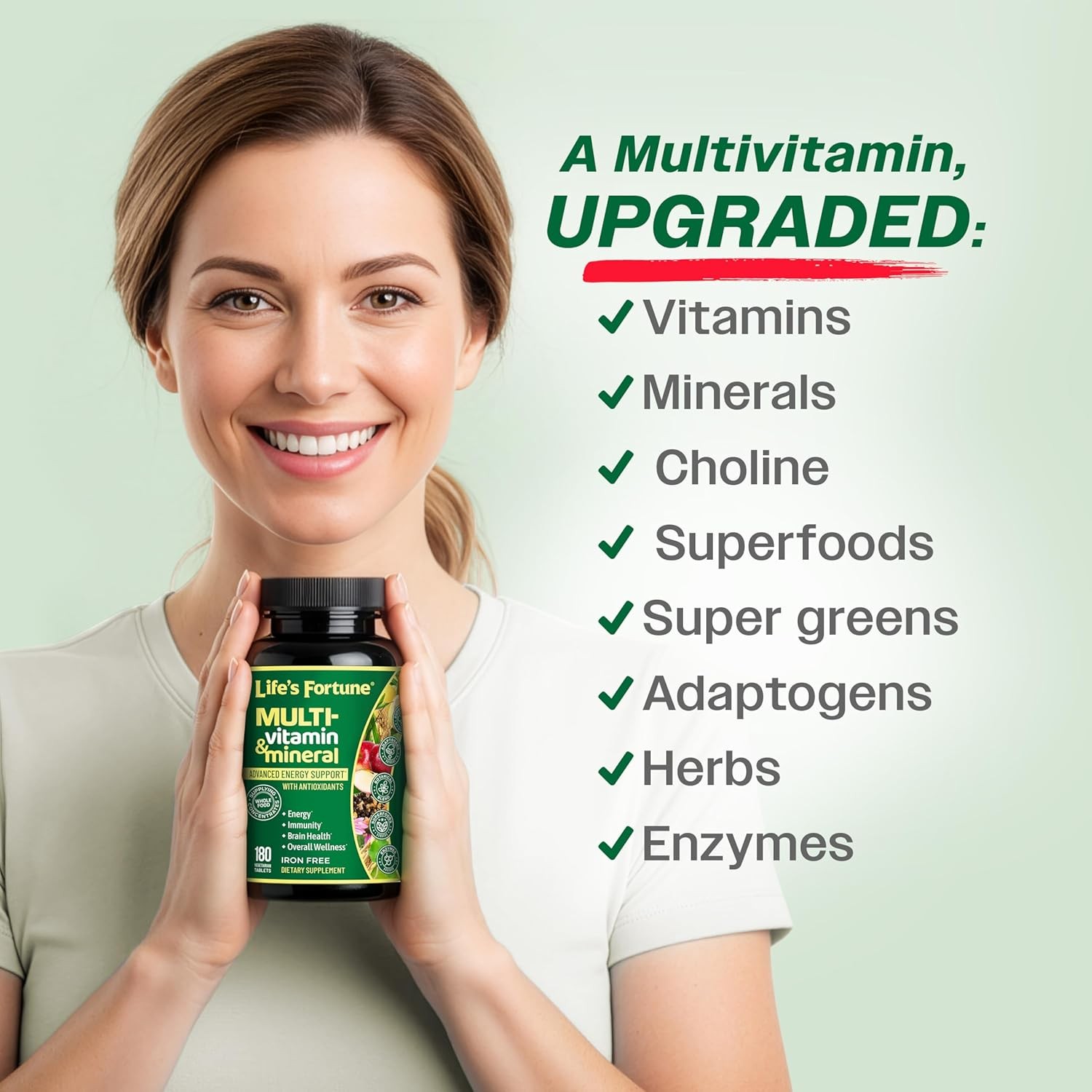 Life’s Fortune Multi Vitamin Mineral Natural Energy 180