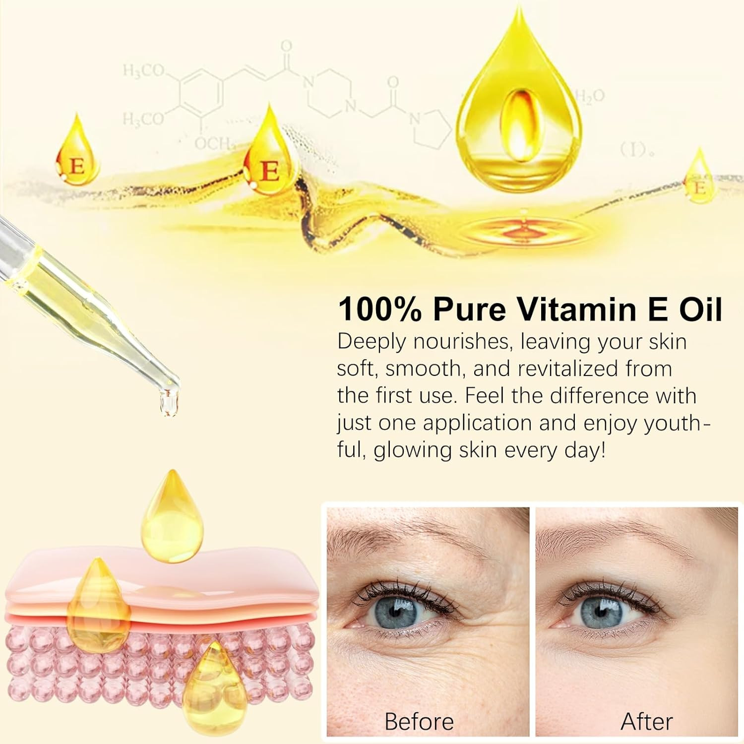 Vitamin E Oil 75,000 IU – 100% Pure Natural Vitamin E for Skin, Face, Hair, Scar